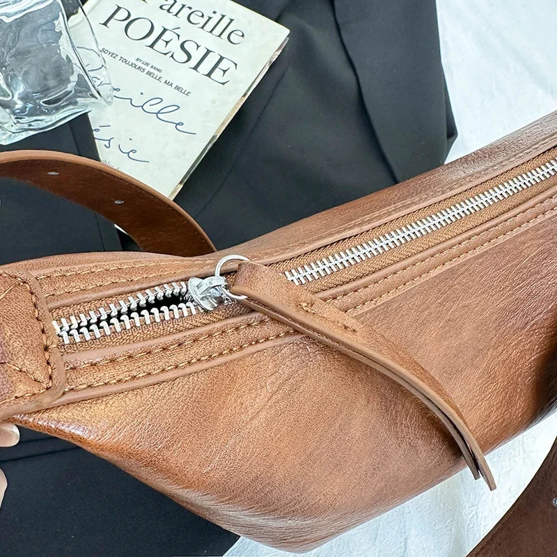 Small Designer Women's Black Bag Simple Retro Crossbody Bags Luxury Pu Leather Female Handbags Pure Color Bucket Shoulder Bags