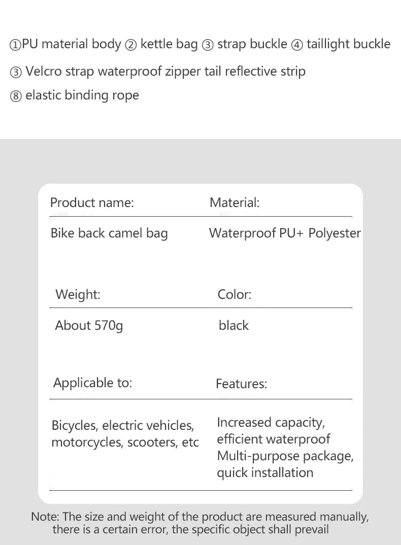 Bicycle Carrier Bag Large Capacity Bike Bags Foldable Rear Seat Bag Bike Rear Basket Waterproof Pannier Trunk Seat Saddle Bags