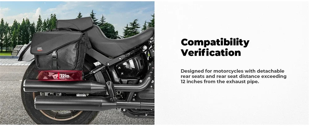 Motorcycle Saddlebags 40L (20Lx2) Detachable Side Saddle Bags with Protective Cover Universal Riding Travel Luggage Panniers Bag