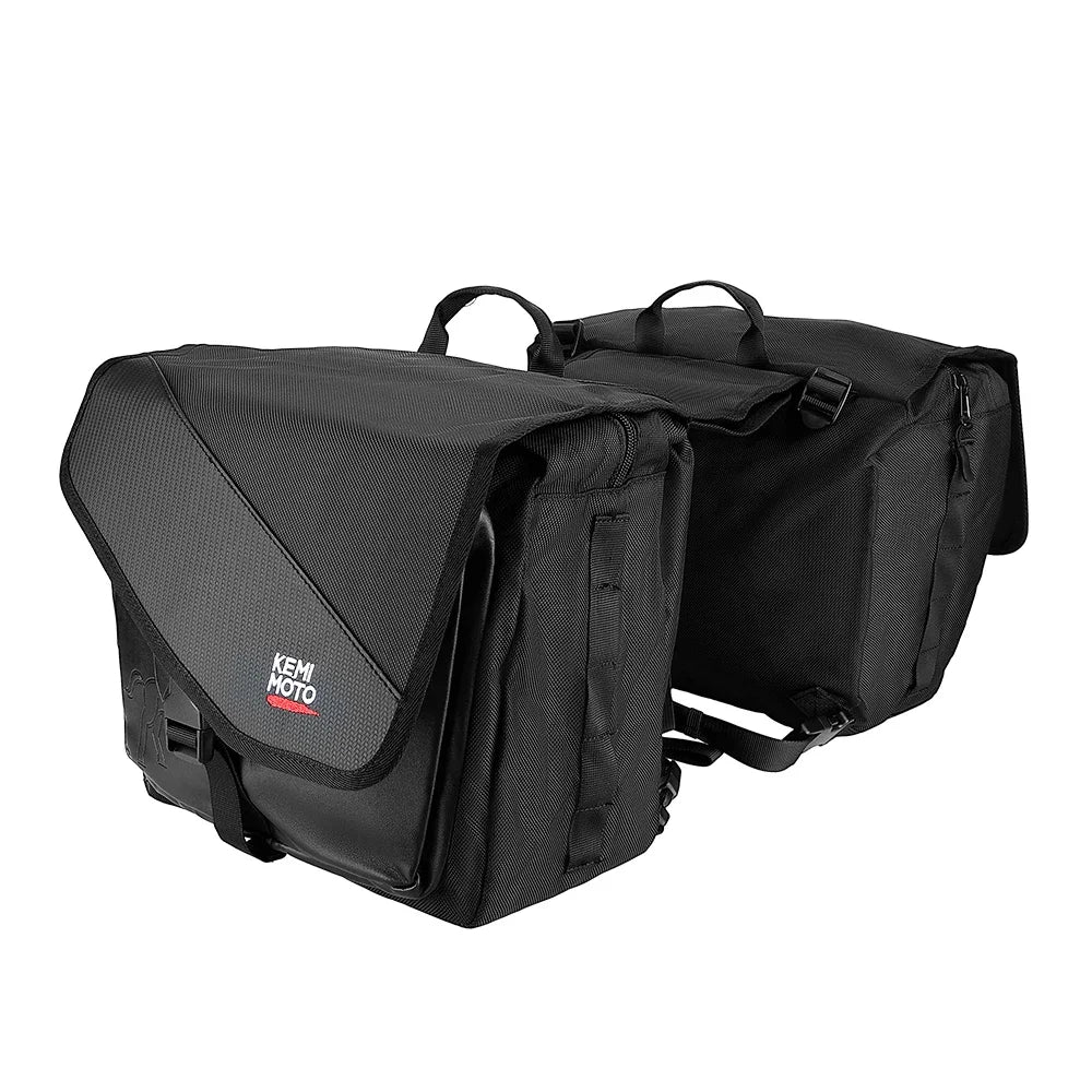 Motorcycle Saddlebags 40L (20Lx2) Detachable Side Saddle Bags with Protective Cover Universal Riding Travel Luggage Panniers Bag