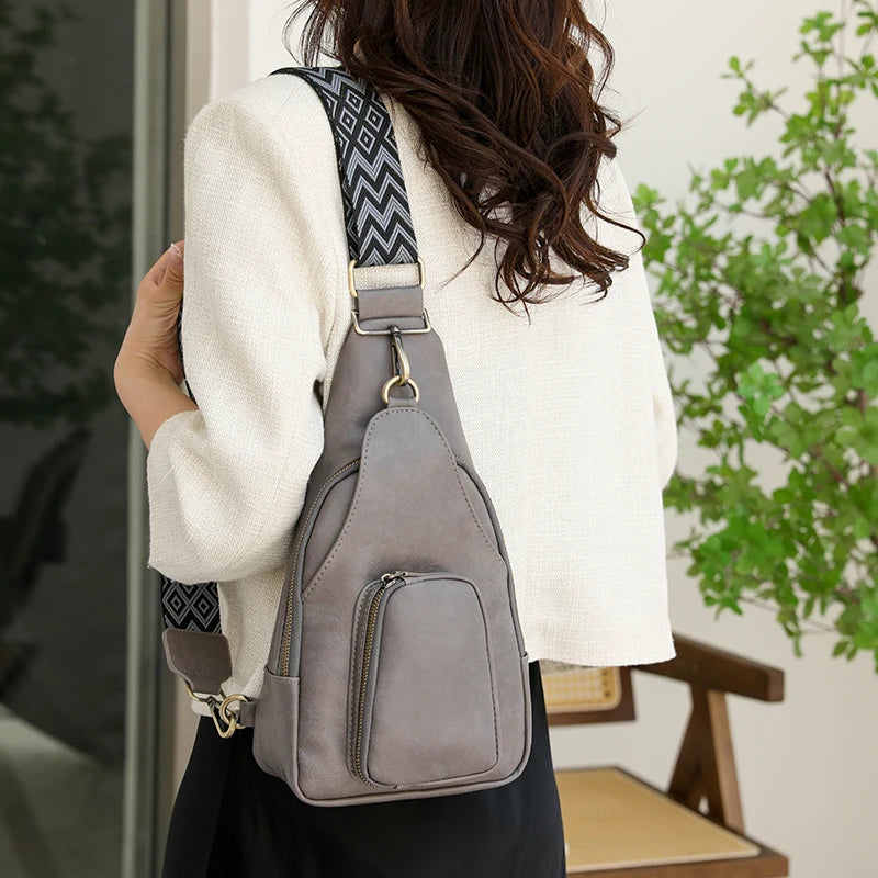 Bags for Women Newly Women Chest Pack Female Sling Bags Crossbody Waterproof Shoulder Chest Bag Casual PU Leather Messenger Pack