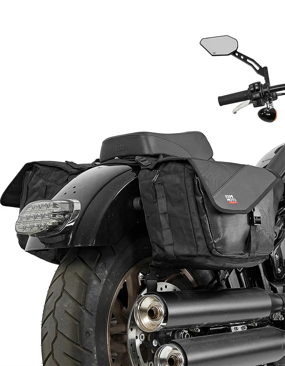Motorcycle Saddlebags 40L (20Lx2) Detachable Side Saddle Bags with Protective Cover Universal Riding Travel Luggage Panniers Bag