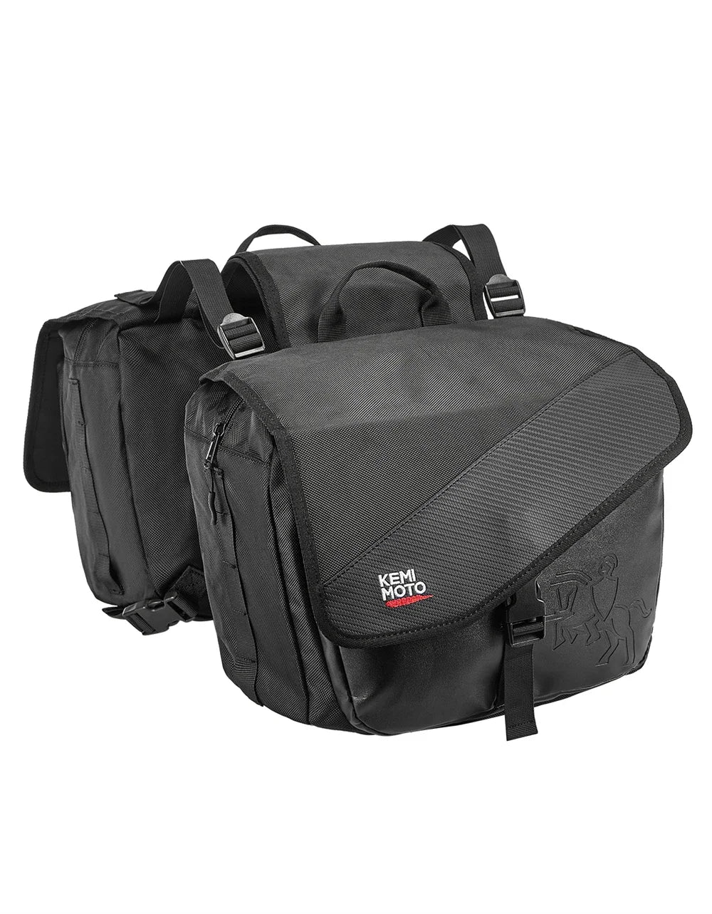 Motorcycle Saddlebags 40L (20Lx2) Detachable Side Saddle Bags with Protective Cover Universal Riding Travel Luggage Panniers Bag