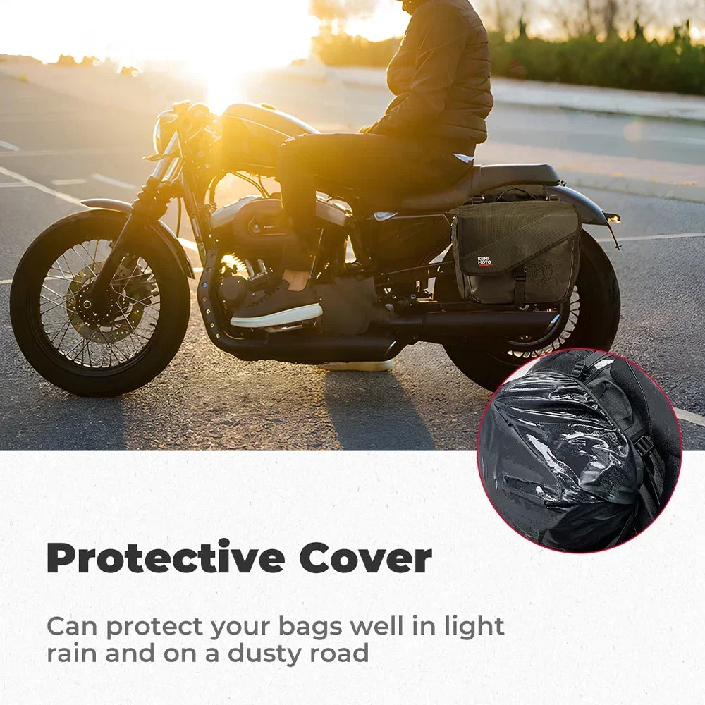 Motorcycle Saddlebags 40L (20Lx2) Detachable Side Saddle Bags with Protective Cover Universal Riding Travel Luggage Panniers Bag