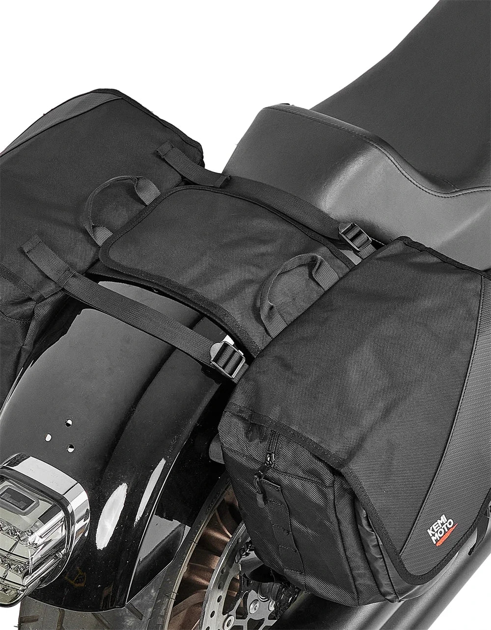 Motorcycle Saddlebags 40L (20Lx2) Detachable Side Saddle Bags with Protective Cover Universal Riding Travel Luggage Panniers Bag