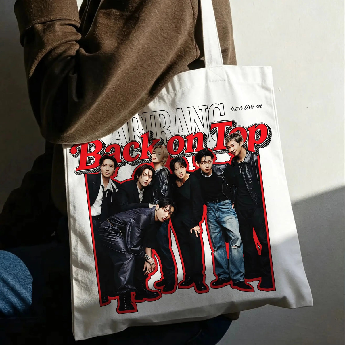 BT/S Bag，BANG/TAN BACK ON TOP Bag，AIRANG Canvas Tote Bag，BT2/1,Best Gift For ARMY Fans，JK/RM/SU/GA/JH/V/JIN/JIMIN